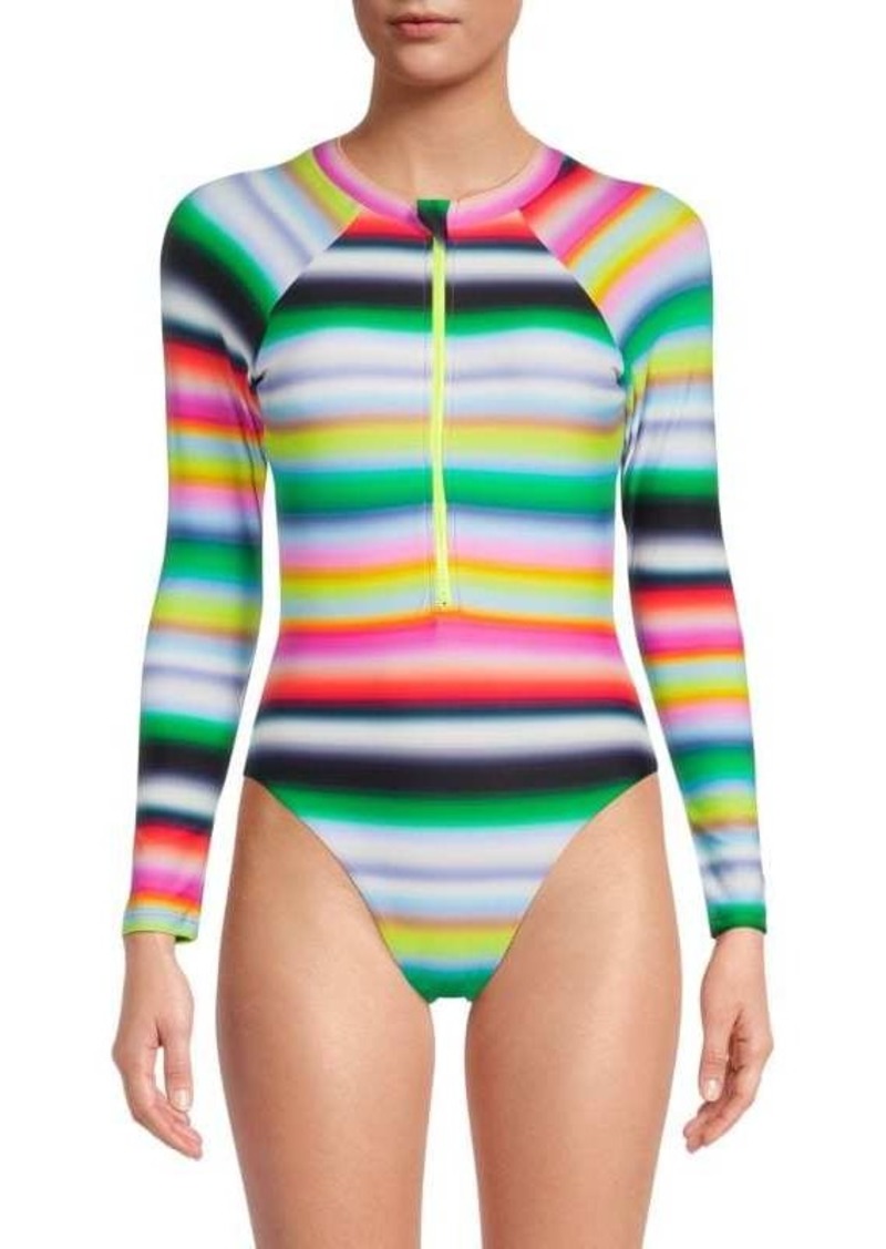 Cynthia Rowley Ombre Stripe One Piece Surfsuit