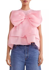 Cynthia Rowley Organza Bow Sleeveless Top