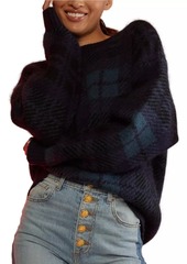 Cynthia Rowley Plaid Jacquard Mohair Sweater