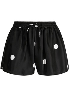 Cynthia Rowley polka-dot drawstring silk shorts