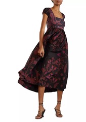 Cynthia Rowley Printed Cotton-Blend Midi-Dress