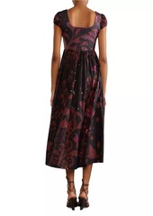 Cynthia Rowley Printed Cotton-Blend Midi-Dress