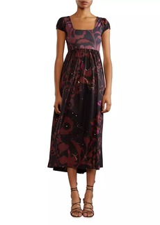 Cynthia Rowley Printed Cotton-Blend Midi-Dress