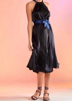 Cynthia Rowley Salerno Silk Halter Dress In Black