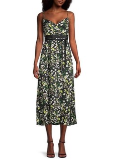 Cynthia Rowley Satin Floral Print Dress