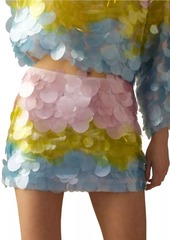 Cynthia Rowley Sequined Colorblock Miniskirt