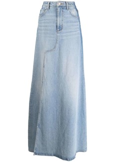 Cynthia Rowley side-slit denim maxi skirt