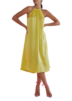 Cynthia Rowley Silk Halter Midi-Dress