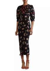 Cynthia Rowley Silk Paisley Midi-Dress