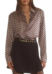 Cynthia Rowley Silk Printed Button-Up Shirt