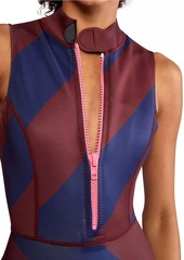 Cynthia Rowley Sleeveless Striped Neoprene Wetsuit