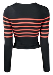 Cynthia Rowley stripe-print cropped rashguard