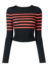 Cynthia Rowley stripe-print cropped rashguard