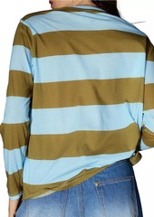 Cynthia Rowley Striped Cotton Crewneck Shirt