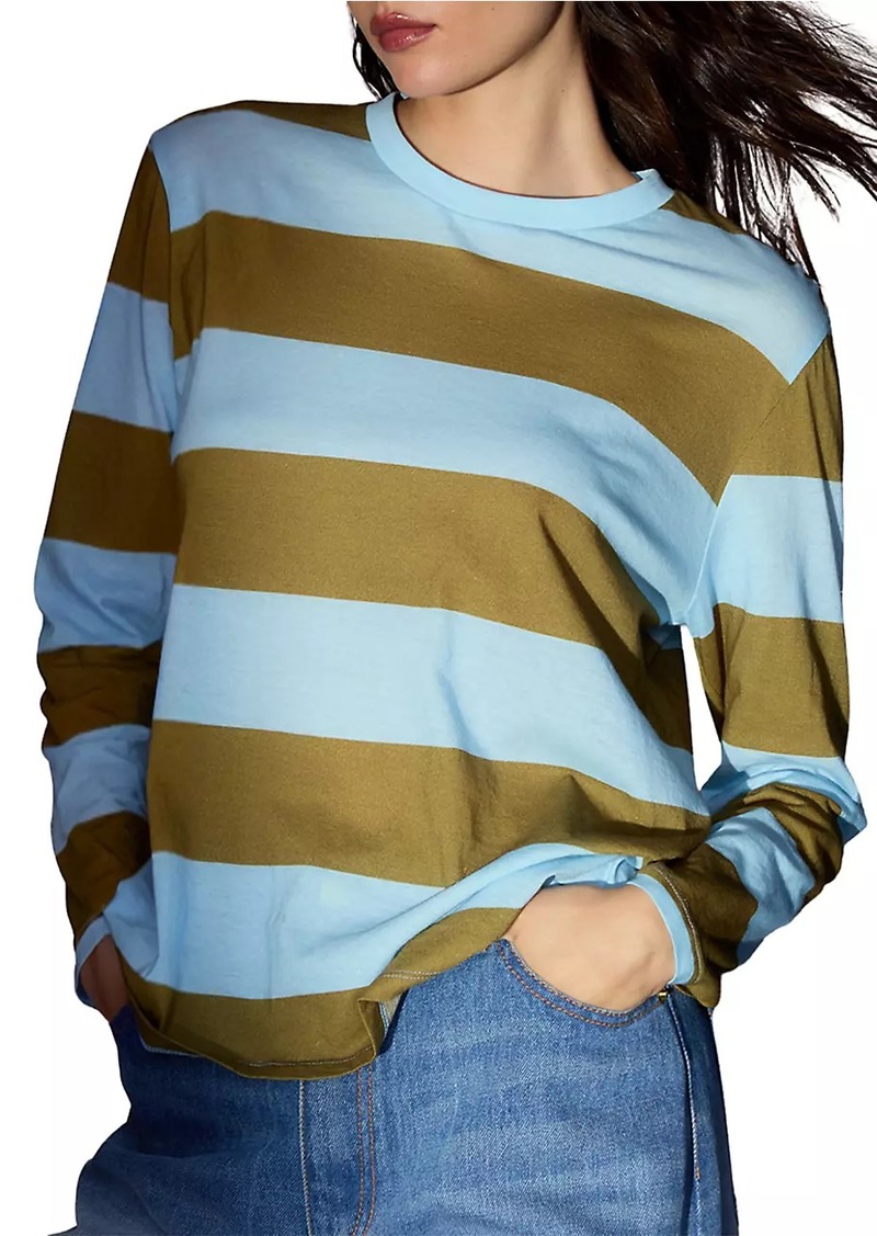 Cynthia Rowley Striped Cotton Crewneck Shirt