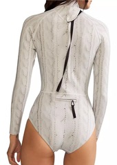 Cynthia Rowley Trompe L'oeil Cable Knit Print Wetsuit