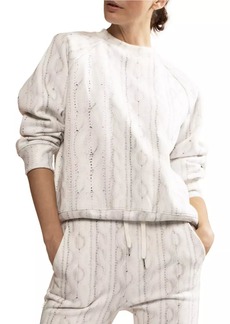 Cynthia Rowley Trompe L'oeil Printed Cotton Sweatshirt