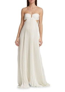 Cynthia Steffe Moira Pleated Cutout Gown