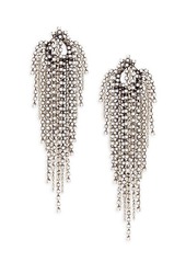 Dannijo Esme Silverplated & Glass Pearl Fringe Drop Earrings
