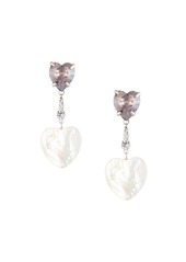 Dannijo Harbour 15.24MM Mother-Of-Pearl Heart Drop Earrings