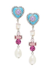Dannijo Max 15MM Teardrop Pearl & Glass Crystal Drop Earrings