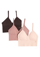 Danskin 3-Pack Sweetheart Longline Bralettes in Brown Sugar/tan/Rich Earth at Nordstrom Rack