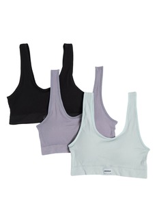 Danskin 3-Pack Two-Tone Rib Bralettes in Nuetral Grey/sea Washed/black at Nordstrom Rack