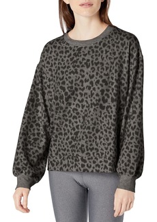 Danskin Women's Cozy Leopard Sweatshirt