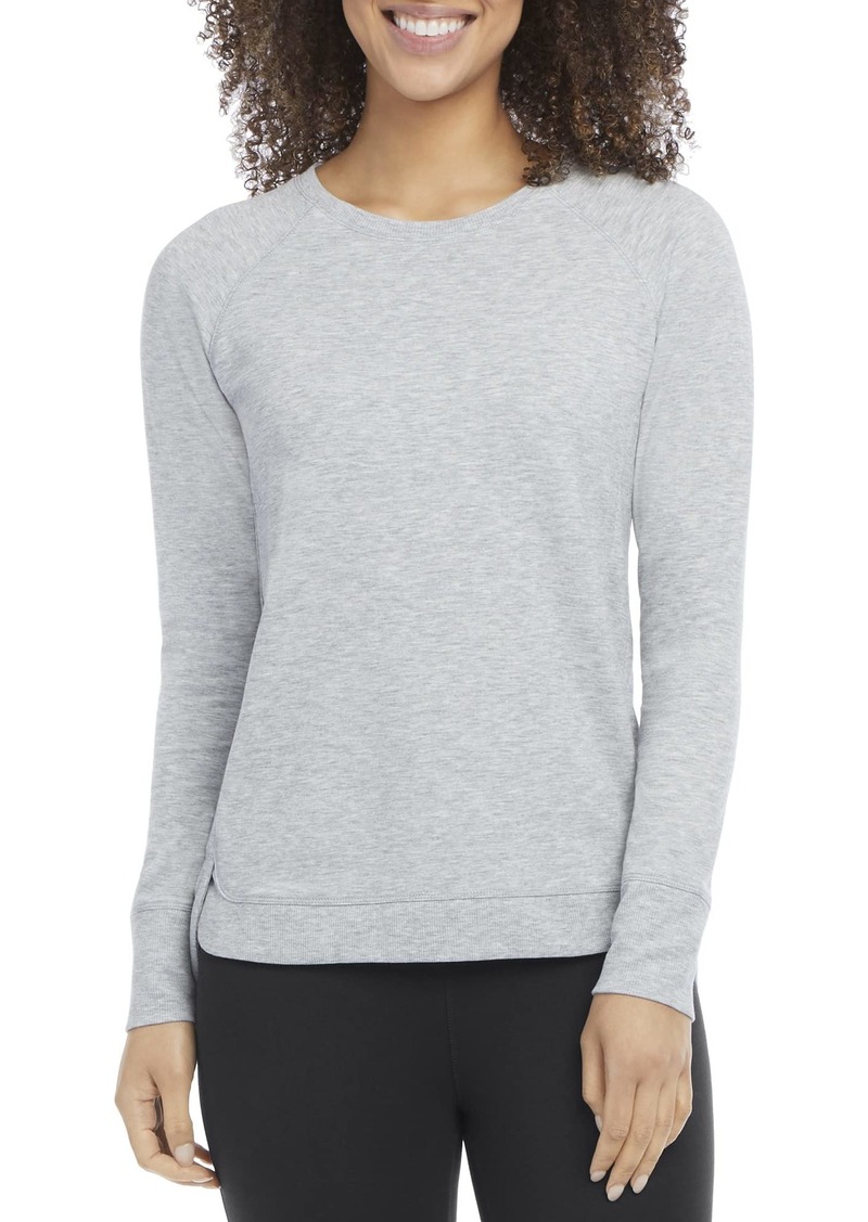 Danskin Women's Long Sleeve Tulip Hem Crew Neck Top