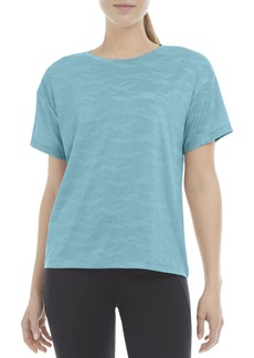 Danskin Women's Short Sleeve Camo Mesh Boxy T-Shirt