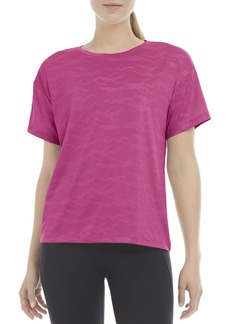 Danskin Women's Short Sleeve Camo Mesh Boxy T-Shirt