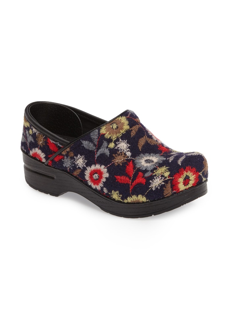 dansko floral felt clogs