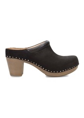 Dansko Sammy Heeled Mule - Medium Width In Black Nubuck