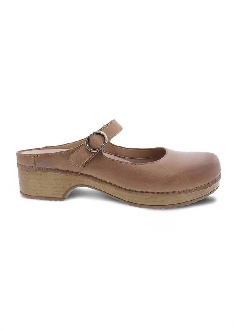 Dansko Women's Bria Burnished Mary Jane Mule In Tan