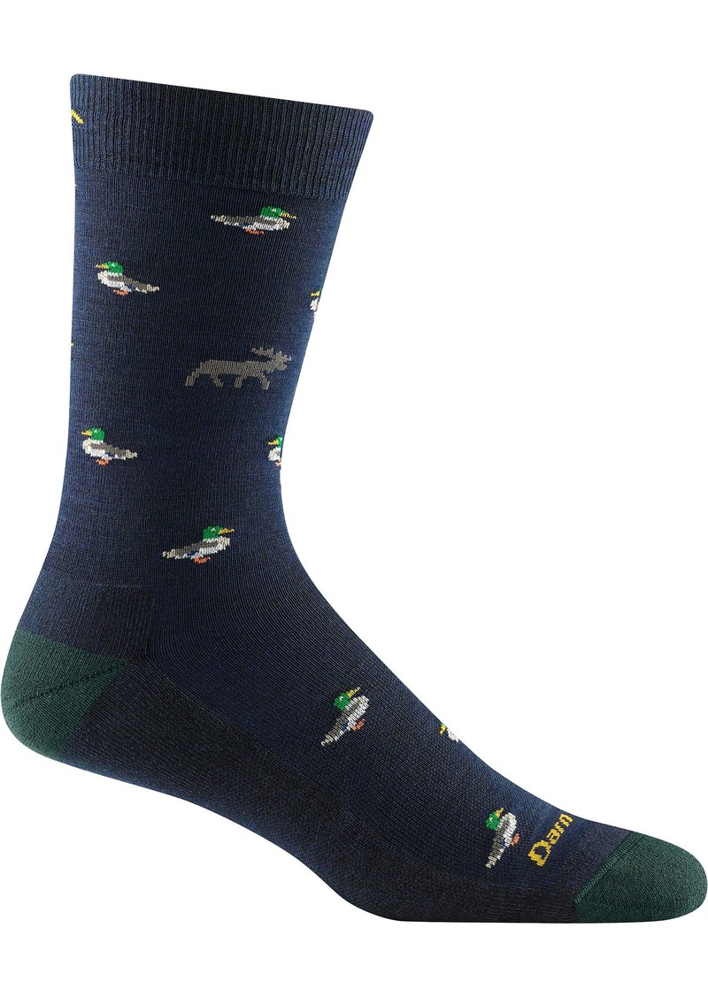 Darn Tough Men's Duck Duck Moose Crew Lightweight Lifestyle Socks, XL, Blue