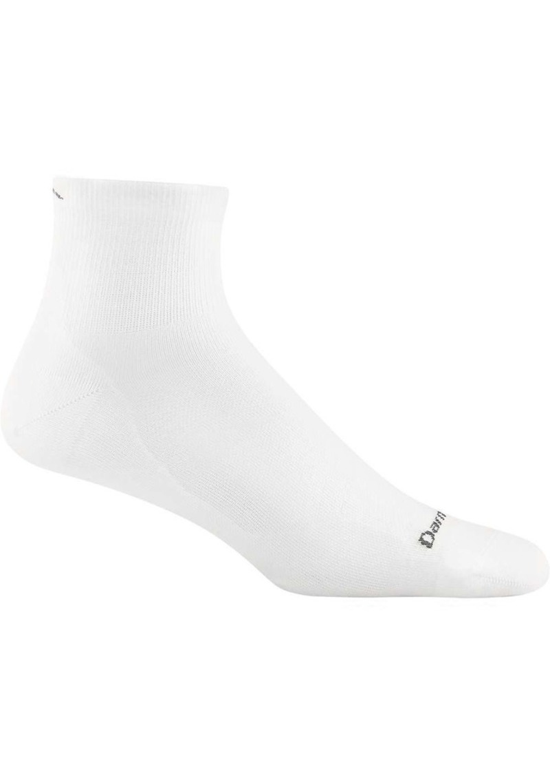 Darn Tough Men's Run 1/4 Ultra-Lightweight Sock, Large, White | Father's Day Gift Idea