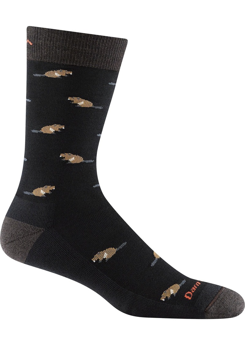 Darn Tough Men's Sawtooth Crew Lightweight Lifestyle Socks, Medium, Black