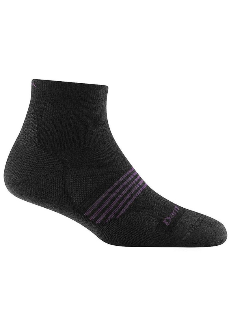 Darn Tough Women's Element Quarter Lightweight Running Socks, Medium, Black | Father's Day Gift Idea