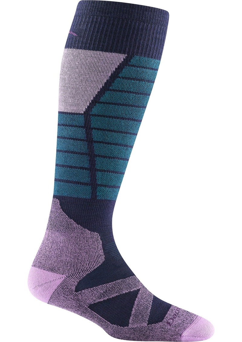 Darn Tough Women's Function X Over-the-Calf Midweight Ski & Snowboard Socks, Large, Blue | Father's Day Gift Idea