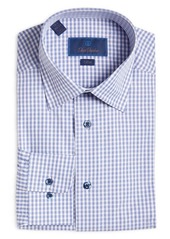 David Donahue Barrel Cuff Dress Shirt in Blue/White at Nordstrom