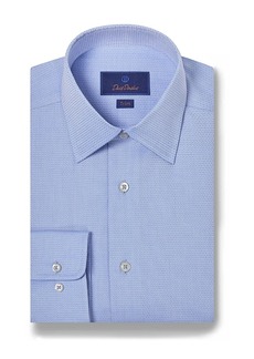 David Donahue Cotton Micro Dobby Trim Fit Dress Shirt