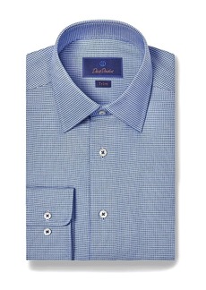 David Donahue Cotton Micro Dobby Trim Fit Dress Shirt