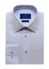 David Donahue Cotton Non Iron Micro Dash Trim Fit Dress Shirt