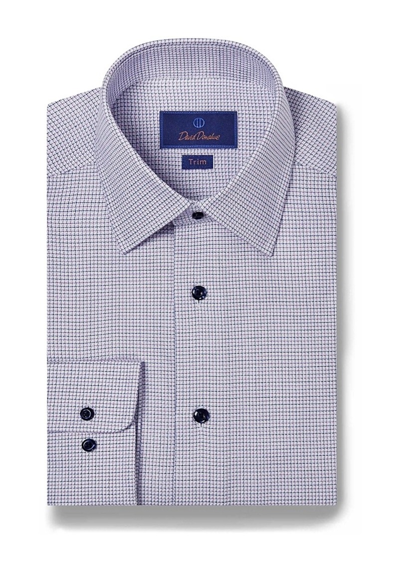 David Donahue Dobby Trim Fit Dress Shirt