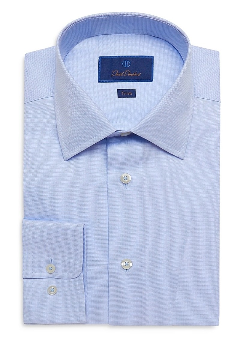 David Donahue Dobby Weave Trim Fit Dress Shirt