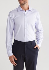 David Donahue Geometric Print Casual Cotton Button-Up Shirt in Lilac at Nordstrom Rack