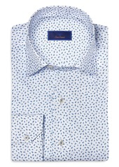 David Donahue Hidden Button Down Collar Novelty Casual Shirt