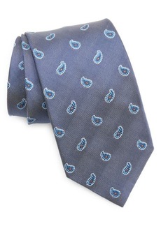 David Donahue Neat Stripe Paisley Silk & Cotton Tie