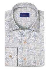 David Donahue Paisley Regular Fit Button Down Shirt