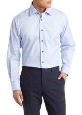 David Donahue Regular Fit Check Cotton Dress Shirt